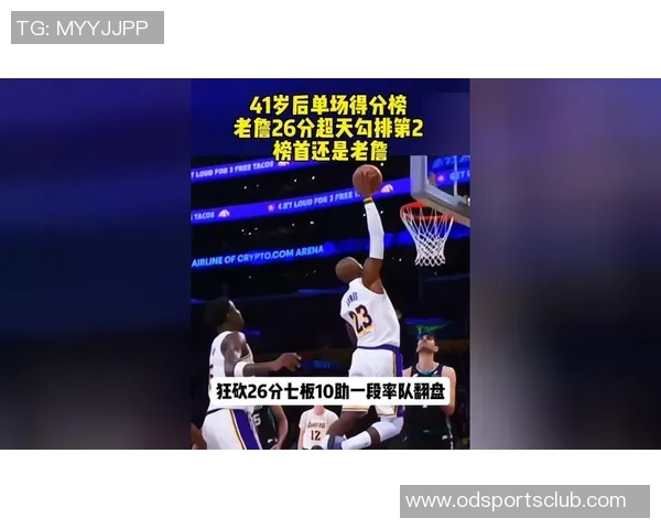 41岁后单场得分榜更新老詹26分超越贾巴尔紧追榜首31分成就